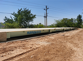 河南申家窯金礦SCS-150t型電子地磅施工案例