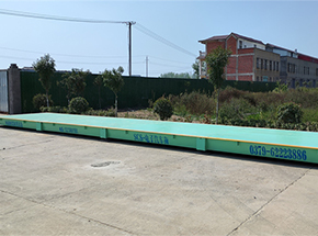 信陽固始縣石佛店鄉(xiāng)新清河沙石料廠120噸地磅